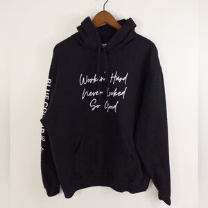 Blue Collar Workin' Hard Hoodie Black Size Large